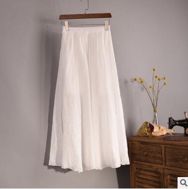 Cotton Linen Maxi Skirt