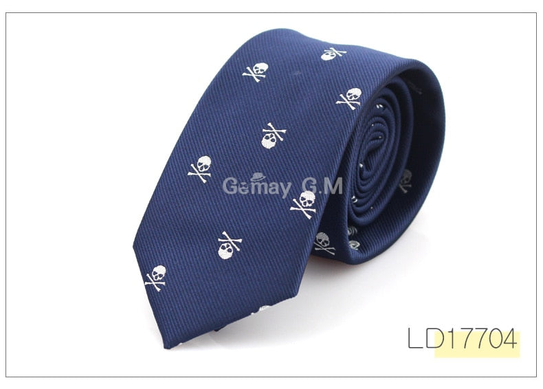 Men Casual Slim Skull Tie