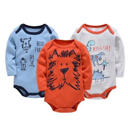 Baby 3-6PCS Cotton Long Sleeve Bodysuit