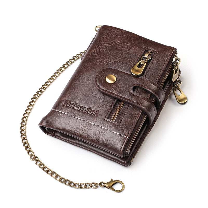 PU Leather Short Card Holder Chain