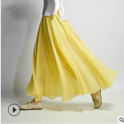 Cotton Linen Maxi Skirt