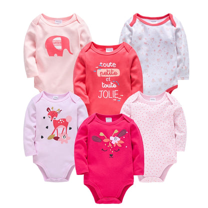 Baby 3-6PCS Cotton Long Sleeve Bodysuit