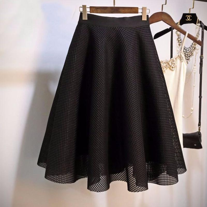 High Waist A-line Knee-length Skirts