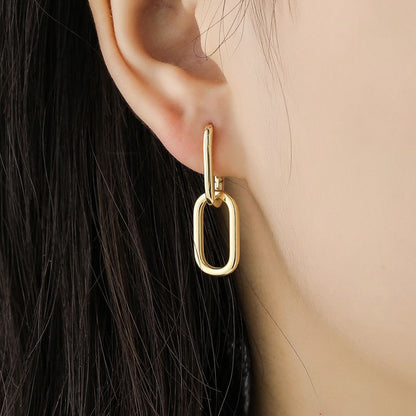 Foxanry Geometric U- Shape Earrings