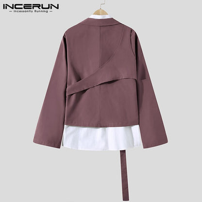 Lapel Long Sleeve Casual Irregular Blazer