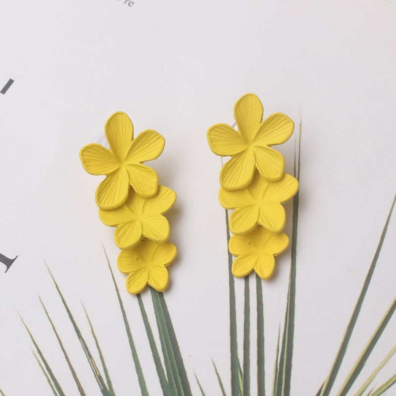 Double-layers Flower Drop Earrings