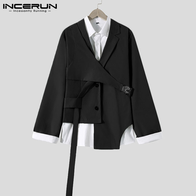 Lapel Long Sleeve Casual Irregular Blazer