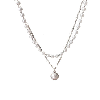 Double Layer Pearl Choker Necklace