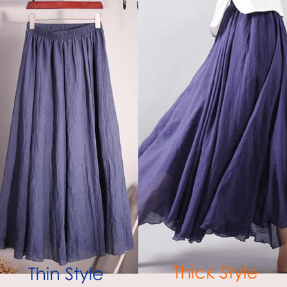 Cotton Linen Maxi Skirt