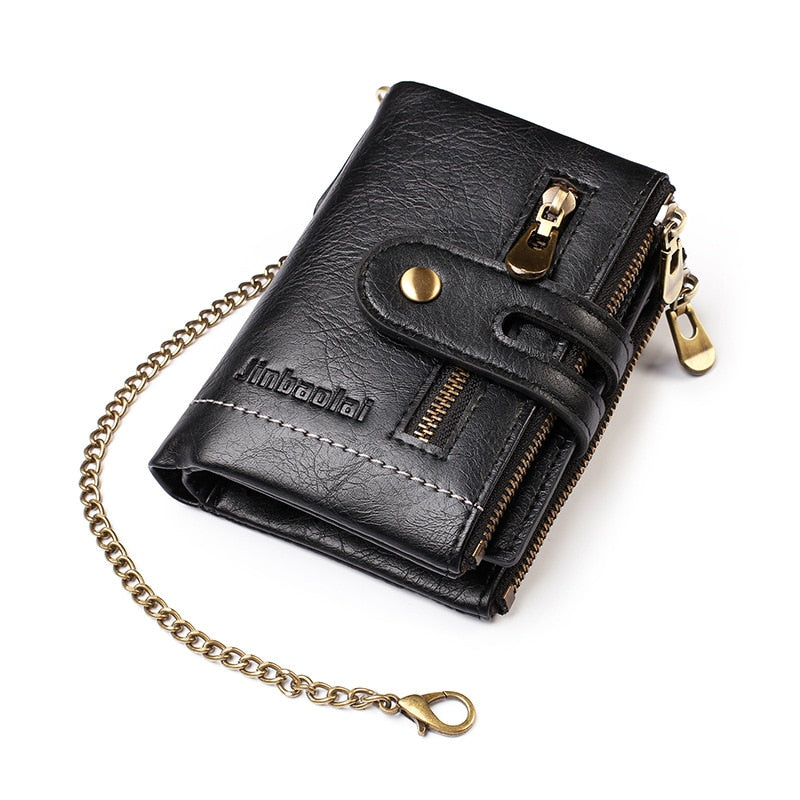 PU Leather Short Card Holder Chain