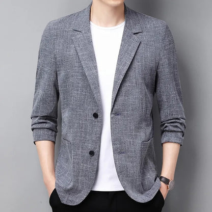 Men Cotton Linen Blazer