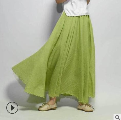 Cotton Linen Maxi Skirt