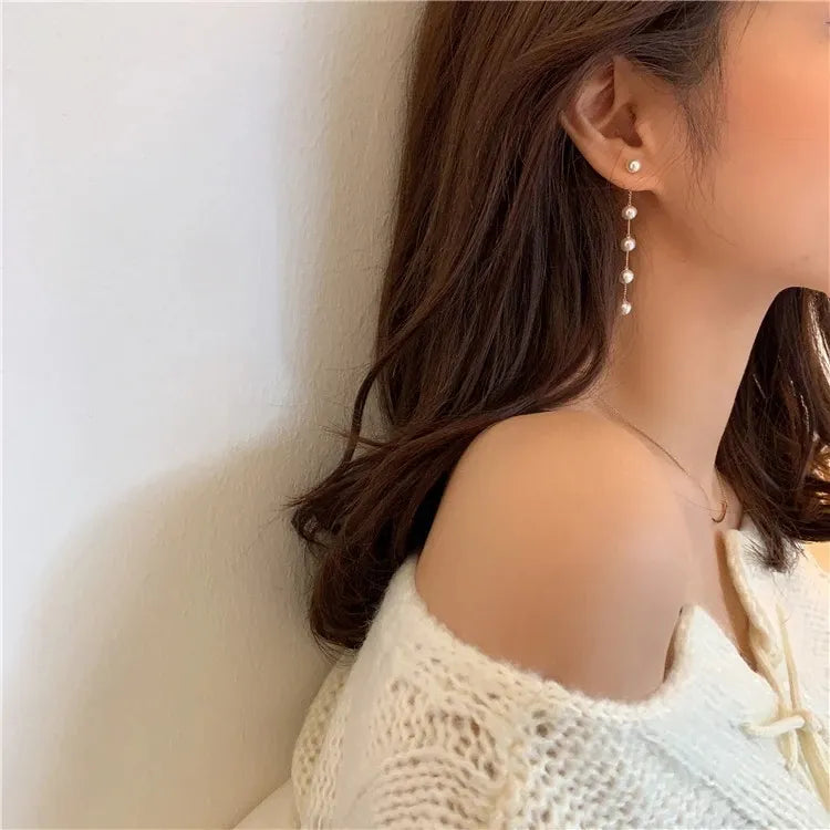 Pearl Long Earrings