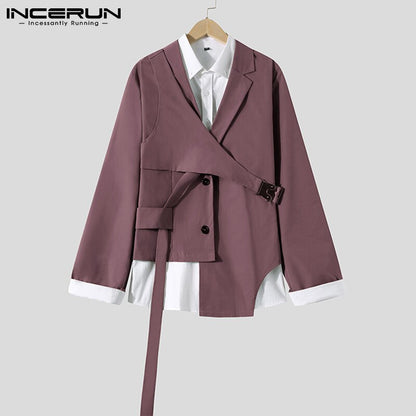 Lapel Long Sleeve Casual Irregular Blazer