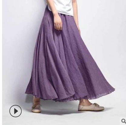 Cotton Linen Maxi Skirt