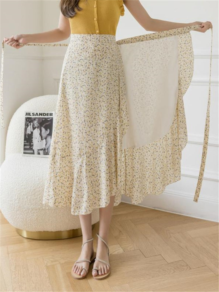 Flower Printing A-line Skirt