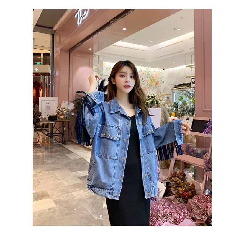 Oversized Floral Denim Jacket