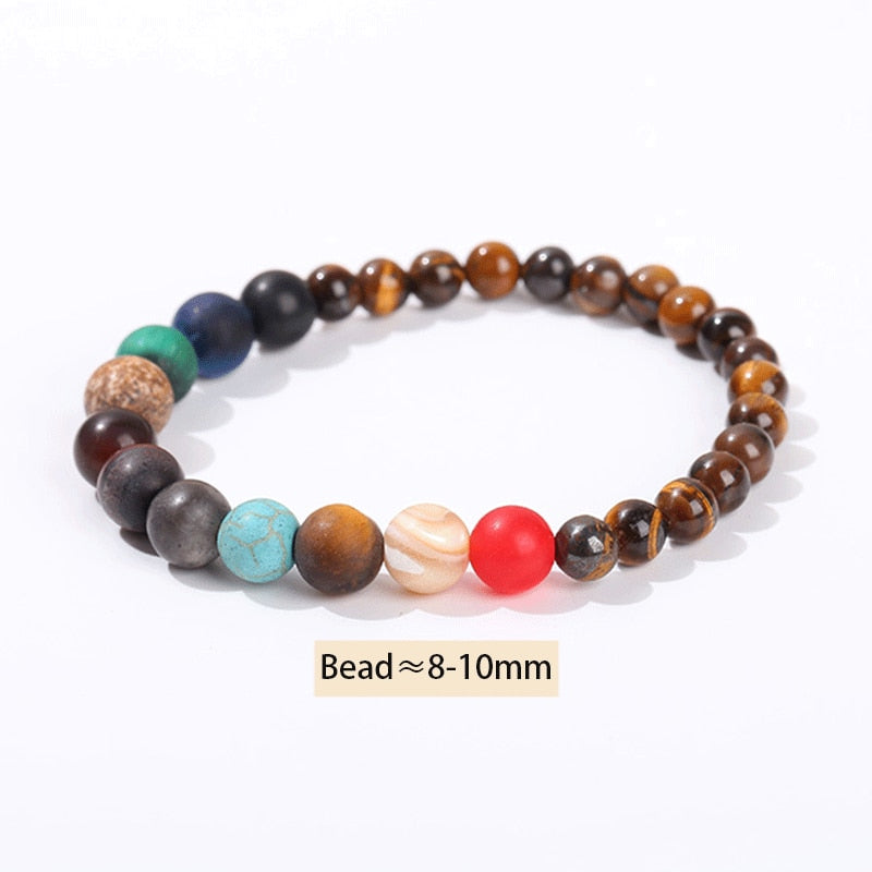 Natural Stone Eight Planets Bead Bracelet