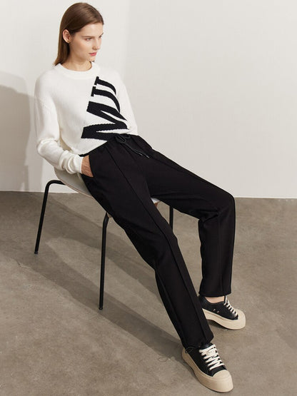 Casual Commuter Elastic Waist Ankle-Length Pants