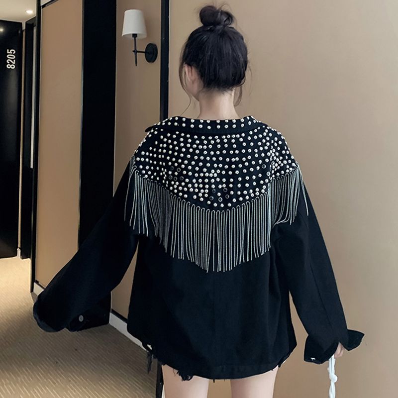 Hand-Studded Rivet Tassel Jacket