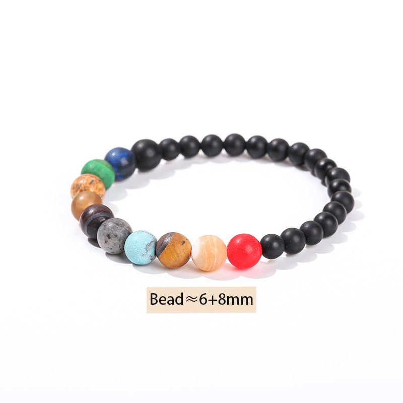 Natural Stone Eight Planets Bead Bracelet