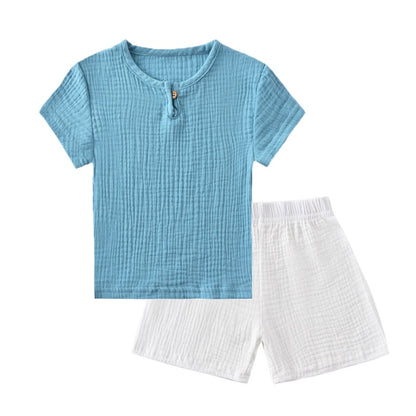 Kids Linen Sports Clothing Sets