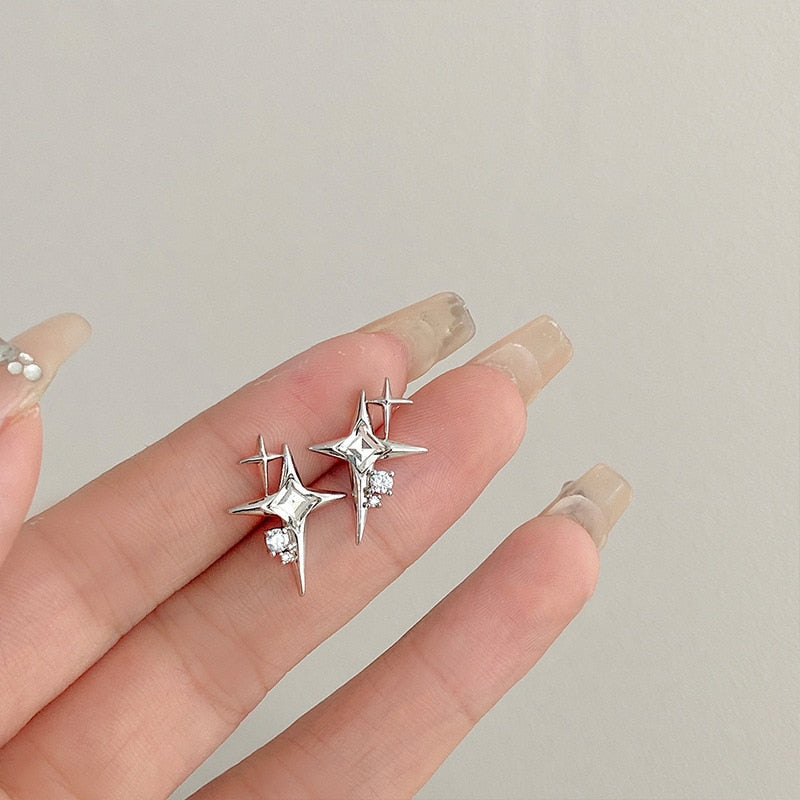 Star Moon Stud Earrings