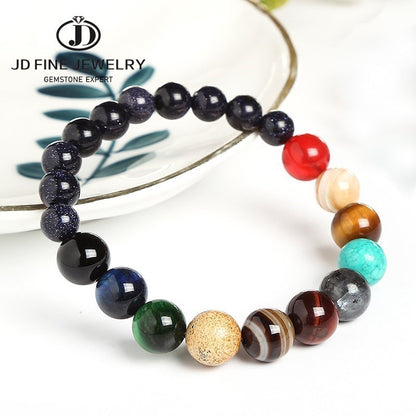 Natural Stone Eight Planets Bead Bracelet