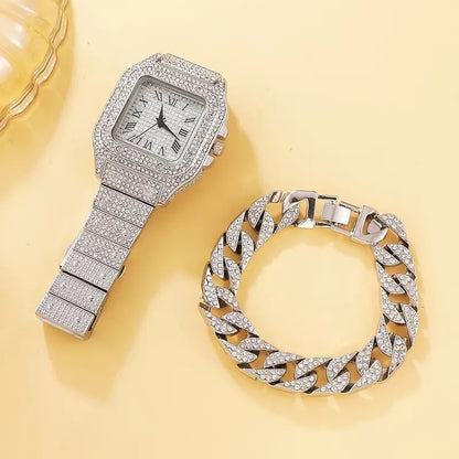 Diamond Watch & Bracelet Set