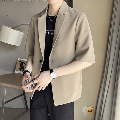 Men Leisure Slim Solid Color Suit