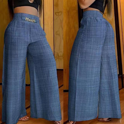 Waist Wide Leg Straight Pants