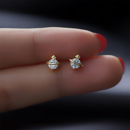 Star Moon Stud Earrings