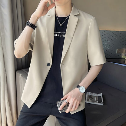 Men Leisure Slim Solid Color Suit