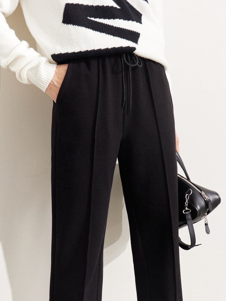 Casual Commuter Elastic Waist Ankle-Length Pants