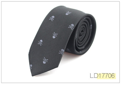 Men Casual Slim Skull Tie