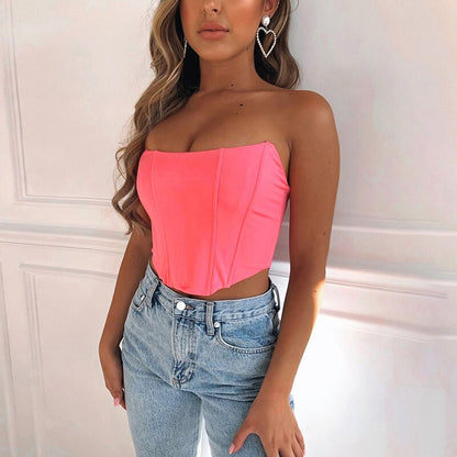 Sleeveless Off Shoulder Cropped Top