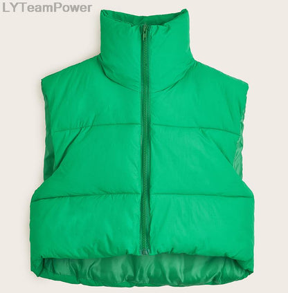 Puffy Zip Up Sleeveless Warm Jacket