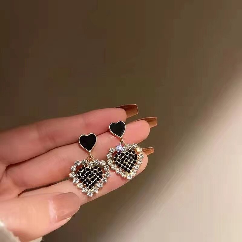 Bowknot Cube Crystal Earrings