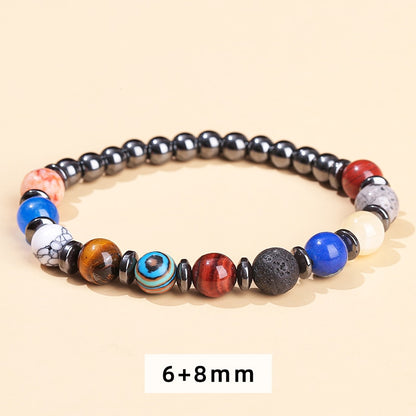 Natural Stone Eight Planets Bead Bracelet