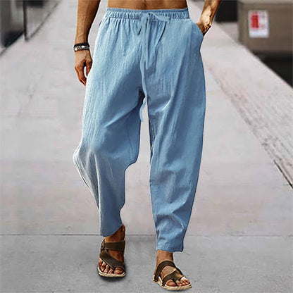 Cotton Drawstring Casual Beach Pants