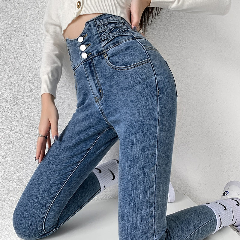 High Waist Boyfriend Jeans