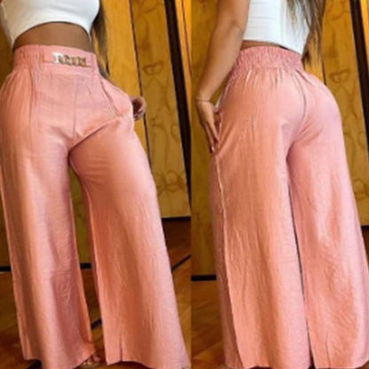 Waist Wide Leg Straight Pants