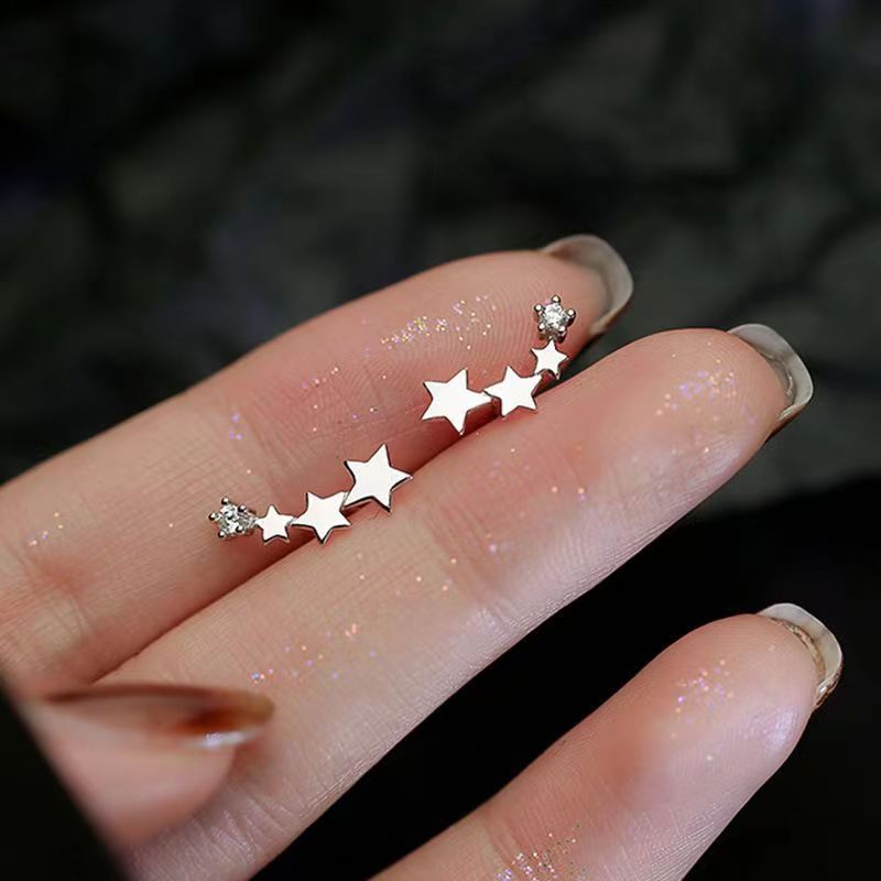 Star Moon Stud Earrings