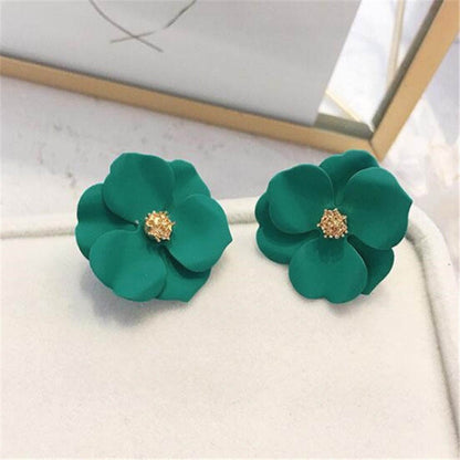 Double-layers Flower Drop Earrings