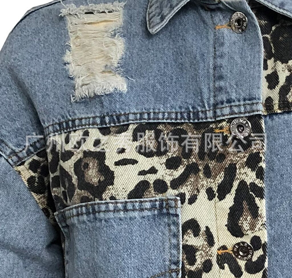 Leopard Denim Jacket