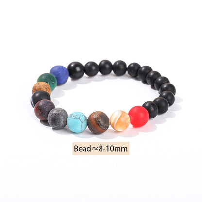 Natural Stone Eight Planets Bead Bracelet