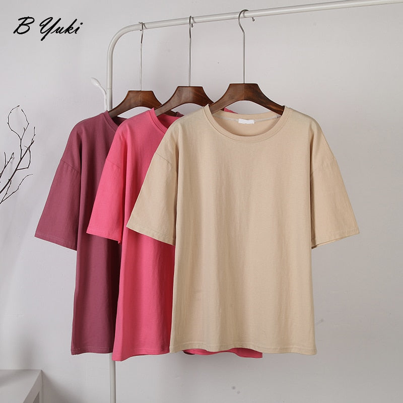 Oversized Cotton Soft Basic T Shirt