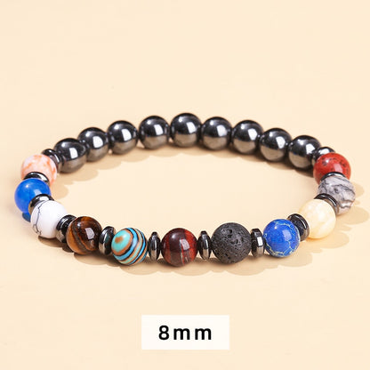 Natural Stone Eight Planets Bead Bracelet