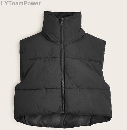 Puffy Zip Up Sleeveless Warm Jacket