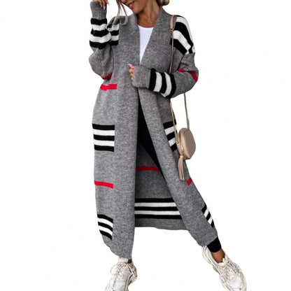 Winter Striped Loose Knitted Cardigan